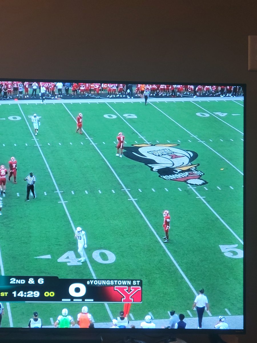 Reddit_FCS's tweet photo. Youngstown, please, we're begging you: put the Penguin logo on the field so it faces the camera https://t.co/RC12vt823x