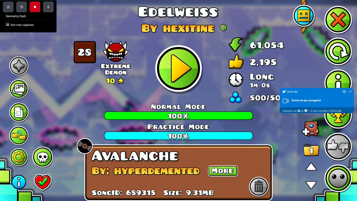 sigmaexe_'s tweet photo. Edelweiss by hexitine 100%, New hardest and 4000th demon after only 8203 attempts ! 
It's also the last level I'll beat on my current computer after almost 10 years of use so GGs https://t.co/kEKaabND7l