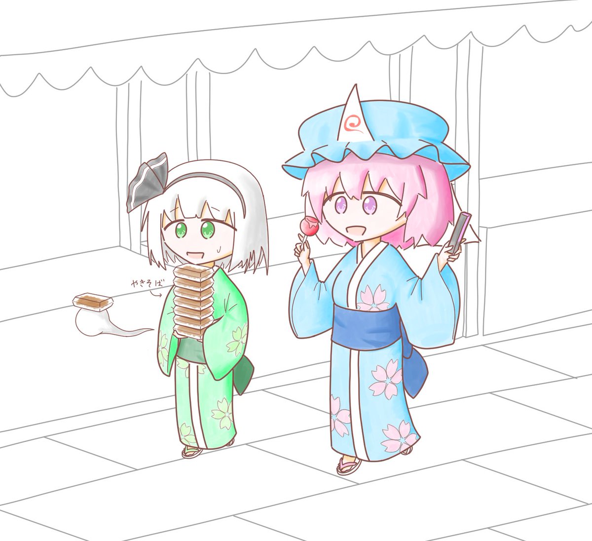 ningin_9557's tweet photo. お祭りゆゆみょん(背景諦めた)
#東方Project絵 https://t.co/h9hninlvpt