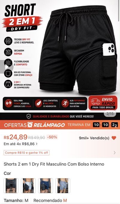 Mendigosdooc's tweet photo. Dotado mostrando a pica na avaliação do short Dryfit, na Shopee 

Vídeo completo no link 

https://t.co/HqdKO0FzHG https://t.co/f1SxhVUV75