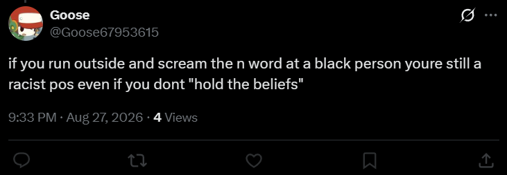 KieranXFCE's tweet photo. @Goose67953615 @smellyglu This is different because you are directly calling the recipient of the slur, the slur, and it's not apart of a joke. https://t.co/4DIWLhaCUp