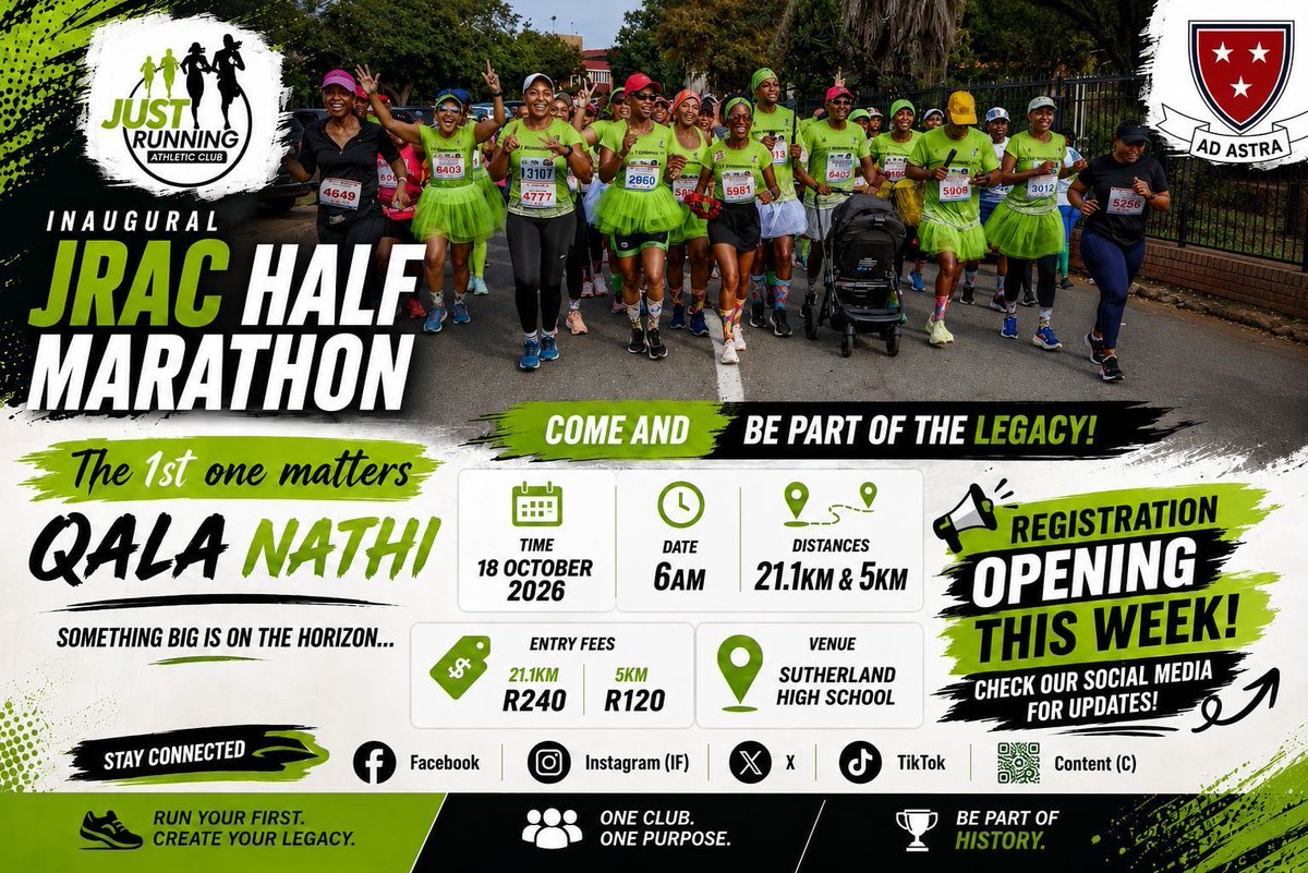 justrunningac's tweet photo. ๐จ๐ WALALA WASALA โ ENTRIES DROP THIS WEEK! ๐๐จ
No ballot stress hereโfirst come, first served, and spots will move FAST! ๐๐พโโ๏ธ๐๐ผโโ๏ธ๐จ
Lock in your spot the second the link drops. Don't miss history in the making!
Countdown is ON. ๐ฅ
#JRAC2026 #JustRunningAC #CenturionRunners #Inaugu https://t.co/dtlVexnpOL