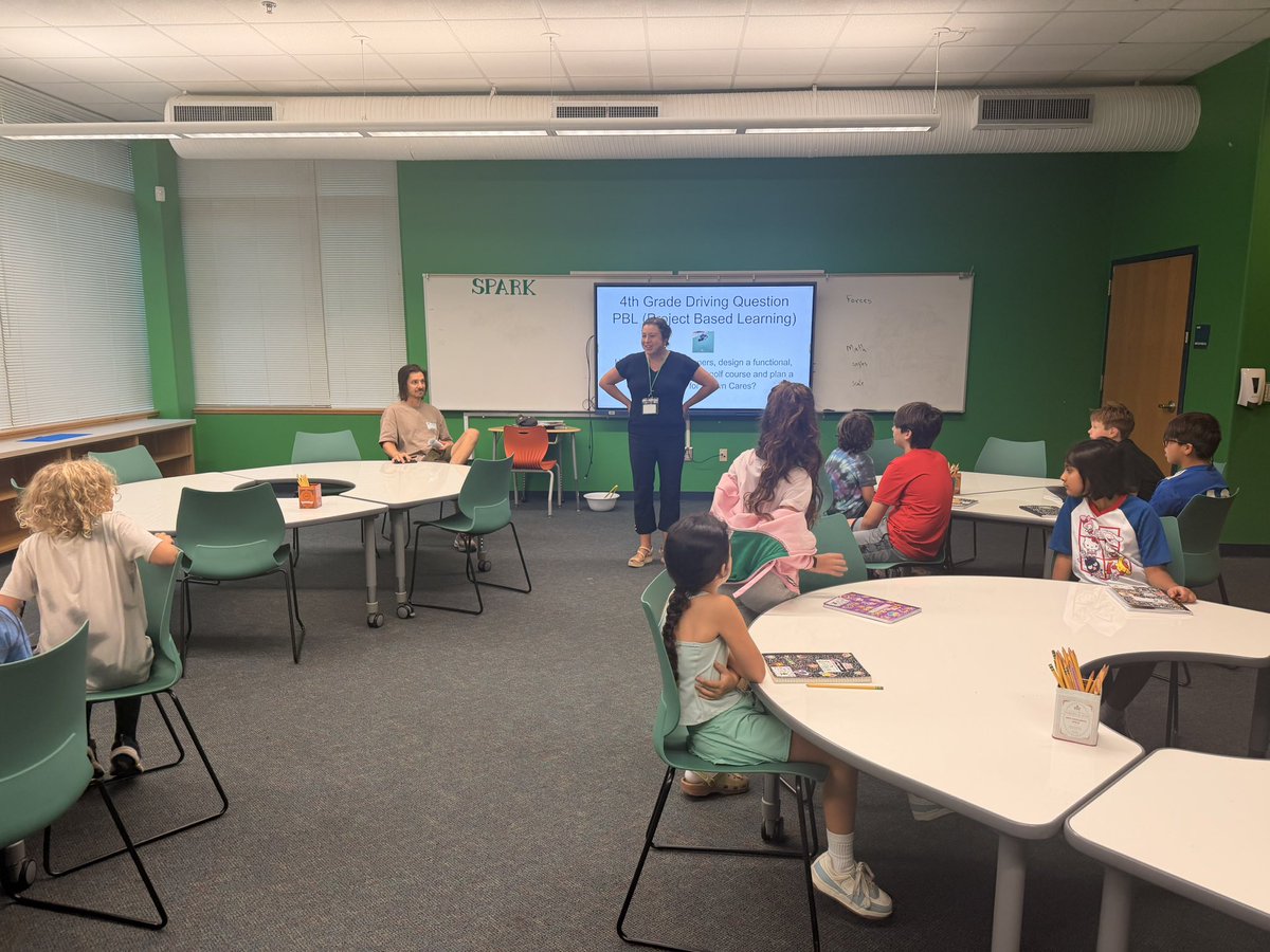 STEMbieda's tweet photo. Our 4th graders are designing new mini-golf holes for our @IntownCares fundraiser! 💚 Huge thanks to community partner Andrew Desrosiers and Mrs. Sulchek for leading the way! 🐉⛳️ @APS_SPARK @KSulchek @DrJohnsonSPARK @sarapruett5 https://t.co/95R01xiNDL