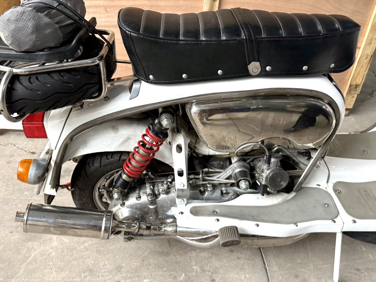 SSCvietnam's tweet photo. A few post tour upgrades in order for the Jet 240. Next tour in 10 days and all systems go! #Lambretta #SSCtours #Vietnam #Offthebeatentrack #Jet240 #Scootering #Vietnam https://t.co/IBTRx0iQ9h