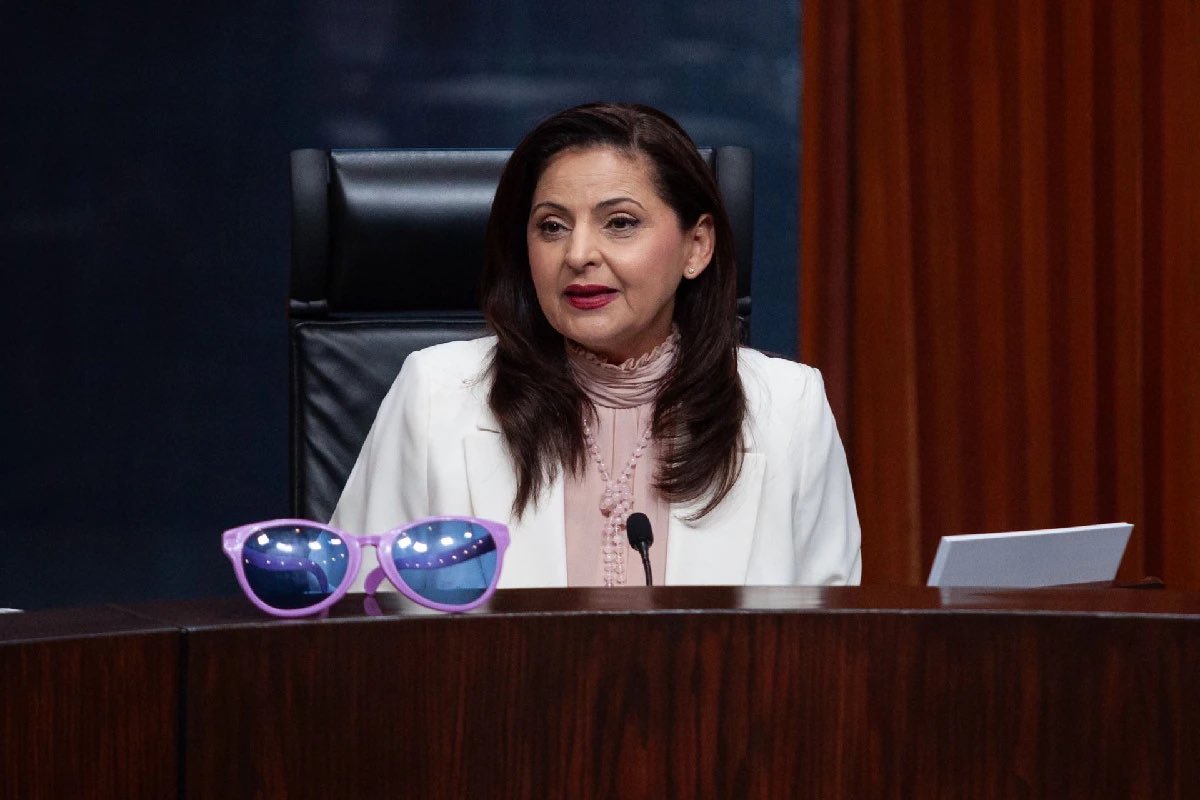 EMILIAMDLAP's tweet photo. La frivolidad con la que trató a la igualdad de género (véase los lentes de payaso) y el desprecio hacia la democracia que reiteró en muchos de sus fallos, la llevan directo al basurero de la historia.
No permitiremos que se olvide. https://t.co/c8fNzlBBxf