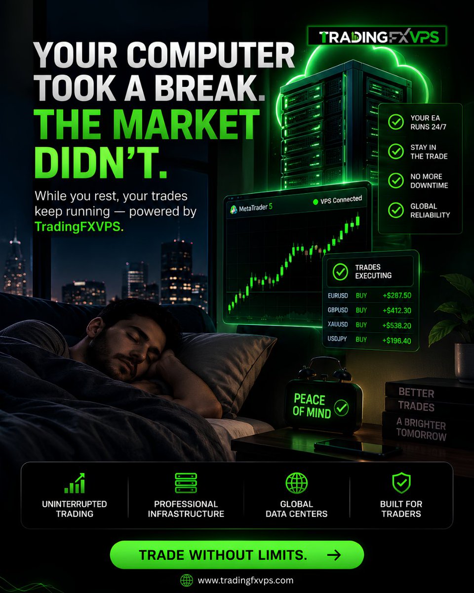 TradingfxvpsO's tweet photo. Your computer took a break. The market didnโt. ๐
Keep your EAs and trading platforms running 24/7 with TradingFXVPSโbuilt for traders who need reliable, uninterrupted access to the market.
๐ https://t.co/7LtlembgDM
#ForexVPS #ForexTrading #TradingFXVPS #AutomatedTrading https://t.co/1iRukhBZiu