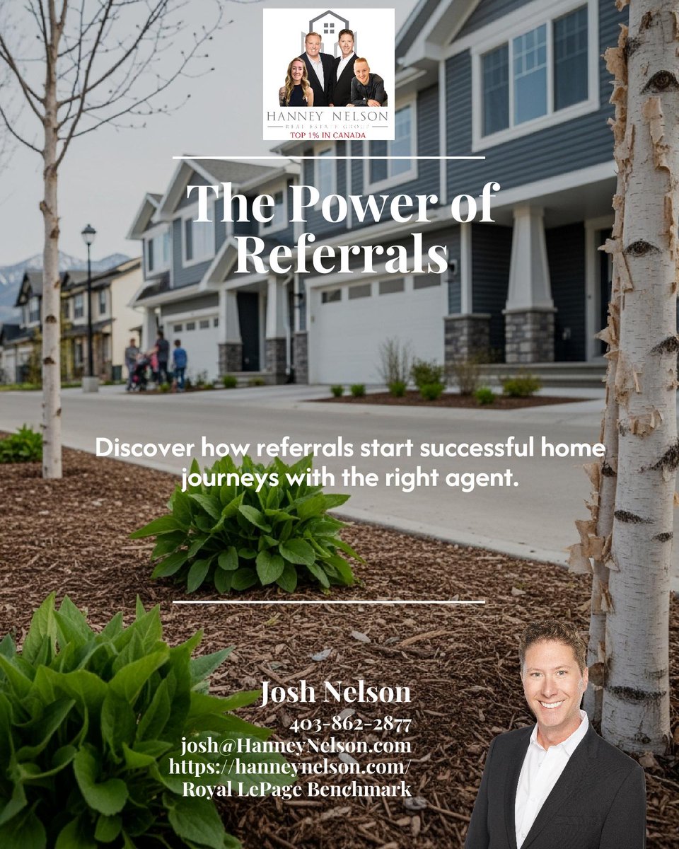 AgentJoshNelson's tweet photo. A referral sparked a 3-year journey that led to a happy home purchase in Calgary. Trusted connections last. 

How important are referrals when choosing your agent? https://t.co/MzoPWnXJSE