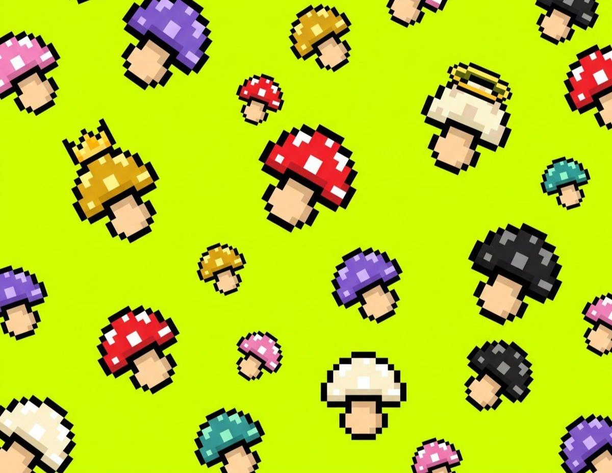 Shrooms404NFT's tweet photo. meet SHROOMS 🍄 — 10,000 pixel shrooms, fully on-chain.

The ERC-404 experiment on Robinhood Chain.

https://t.co/nLDnmaTsi3 https://t.co/V9vbY5UWg6