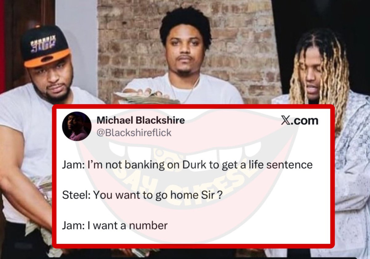 SaycheeseDGTL's tweet photo. OTF Jam was asked if he wants Durk to get a life sentence. 

“I want a number” https://t.co/INklnJ7dlK