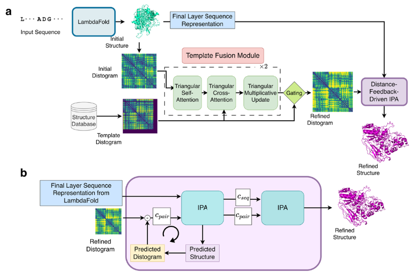 kiharalab's tweet photo. We posted a new preprint, Prot-LAMBDA. 
Unlike most protein language models, it is a pLM with an explicit encoding of protein structures. Strong performance in structure-related tasks including str prediction. https://t.co/IzGpgKtpGf https://t.co/iIwwjIprHK