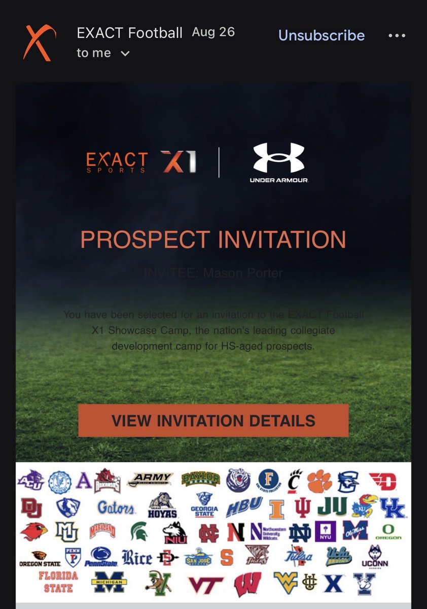 MasonAPorter's tweet photo. Appreciate the invite @UnderArmour @EXACTSports https://t.co/N6Y2l9dYfq
