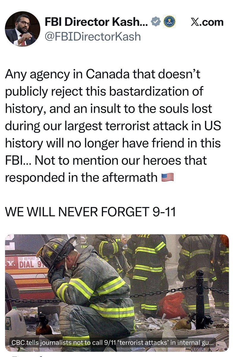 myabradshaw78's tweet photo. Mark Carney’s silence is showing who he is. FBI is now calling out State Funded CBC. https://t.co/pCsfkTmo4H