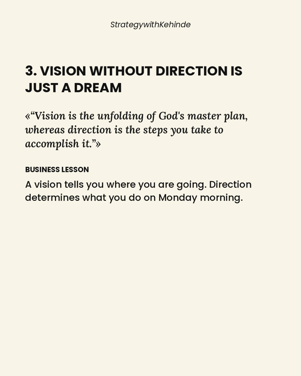 Kennie02831462's tweet photo. 10 Business Lessons from Bishop David Oyedepo.
Slide through.
Which lesson resonates most with your journey? Comment below.
#StrategyWithKehinde #BishopOyedepo #DavidOyedepo #BusinessStrategy #LeadershipLessons #MindsetShift #Entrepreneurship https://t.co/cglpbHNhiT