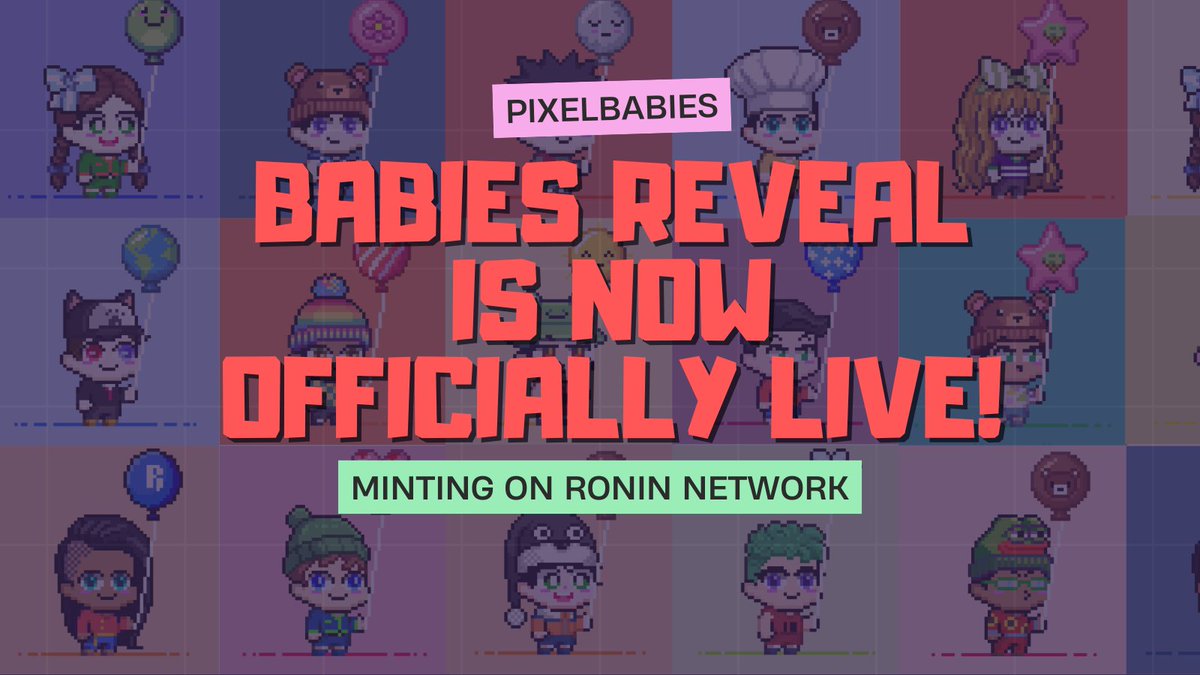 pixbabies's tweet photo. Ready to meet your new lil’ digital babies? 🍼✨

The Pixel Babies NFT reveal is officially LIVE! Check your wallets to discover your rare traits, baby attributes, and unique styles.

Which one did you mint? Drop yours in the comments below! 👇 #wenbabies @pixels_online https://t.co/YXaBjDbEON