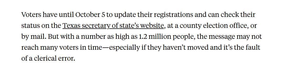 1Chillwind's tweet photo. @newrepublic Link to the wesbite to check status and update voter registration in TX:
https://t.co/hiEMwB36kz https://t.co/BqL9A9TY2s