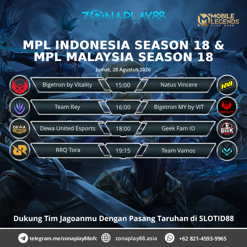 zonaplayupdate's tweet photo. 🎖GAMERS TURNAMENT🎖

🥷🏻 Jumat, 28 Agustus 2026 🥷🏻

🍺 MOBILE LEGENDS 🍺

🕹 MPL INDONESIA SEASON 18
🕹 MPL MALAYSIA SEASON 18 https://t.co/ujq3qIh0eM