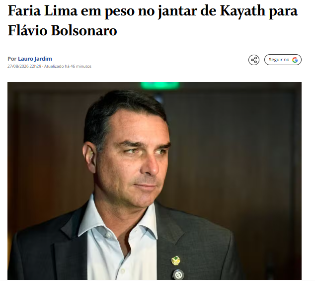 Alexmorettibr's tweet photo. Faria Lima em peso entendeu que Flávio Bolsonaro vence no primeiro turno https://t.co/Hb4Dh7Ujfc