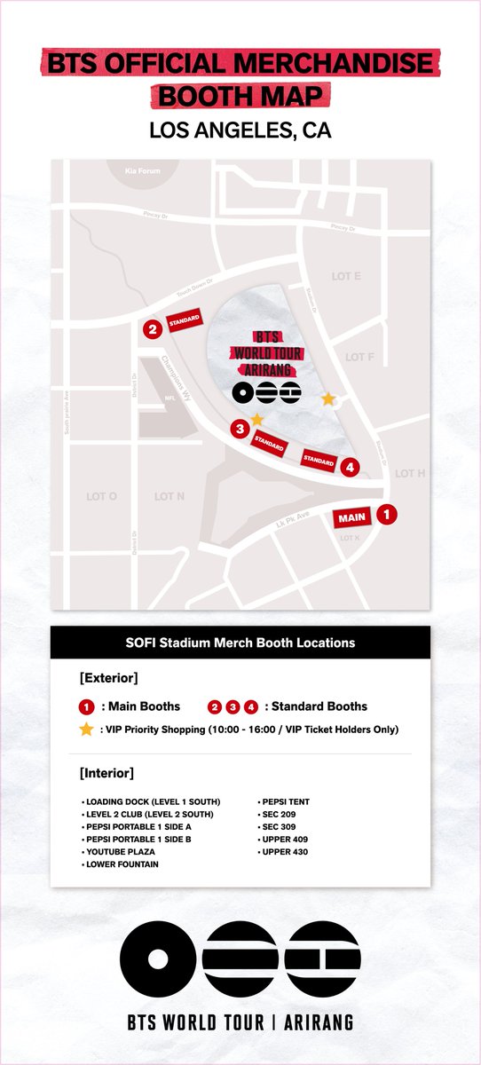 HYBE_MERCH's tweet photo. [NOTICE] BTS WORLD TOUR ‘ARIRANG’ IN LOS ANGELES – Official Merchandise On-Site Sales &amp; Booth Information

📍https://t.co/3bgUk3hLhb

#방탄소년단 #BTS #BTS_WORLDTOUR_ARIRANG
#BTS_WORLDTOUR_ARIRANG_NA
#BTS_WORLDTOUR_ARIRANG_LOSANGELES https://t.co/yyyQvkeORY