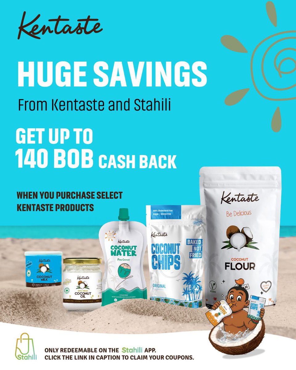 MsenanguFM's tweet photo. Your Kentaste favourites just got even sweeter. Get up to KSh 140 cash back when you shop select Kentaste products on the Stahili App.

So go ahead, fill that basket. Your wallet gets a little love too. 

👉 Claim your coupons: https://t.co/DxNb8nrSSj

#Kentaste #StahiliApp https://t.co/BJmANooszY