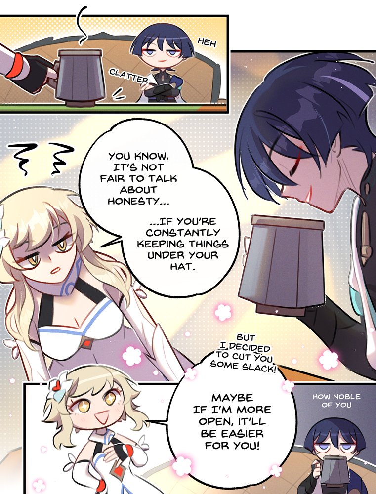 Eva_Dudu's tweet photo. "Save whatever you want to say for our meeting", part 5/7 
#scaralumi #wanlumi #wanderer #lumine https://t.co/mss9wP2k7m