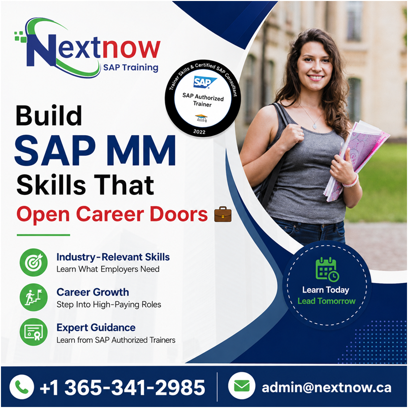 nextnowca's tweet photo. Start SAP MM training today and build practical skills for your SAP career. Visit: https://t.co/8kahgKSOV1

#sapmm #sapcertification #sapmmcertification #saptraining #sapjobs #sapcareer #sapconsulting #sapprofessional #sapskills #saplearning #sapcourse #erptraining #careerchange https://t.co/yukpBn1xAf