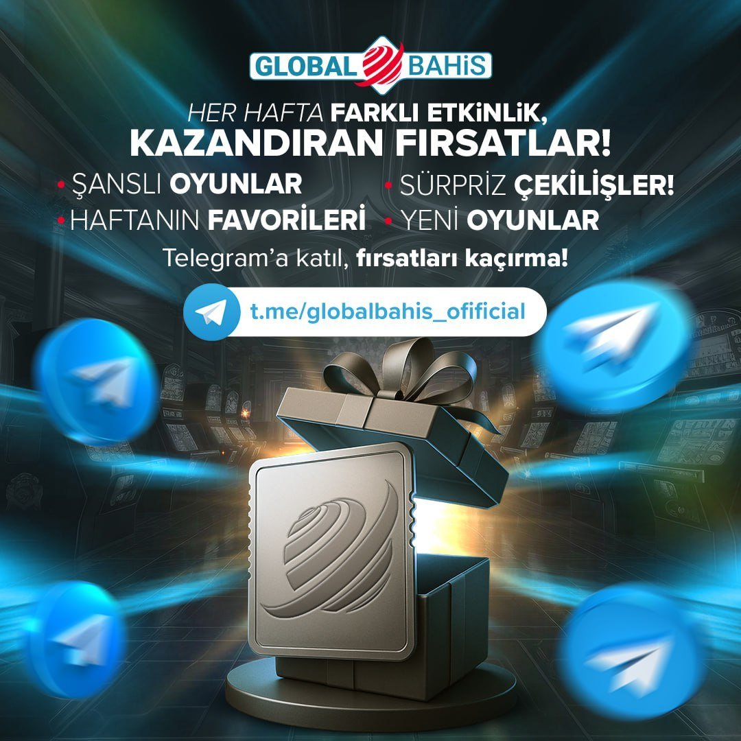 globalbahis_tr_'s tweet photo. Her hafta yeni bir heyecan, her hafta yeni bir fırsat! 🚀

🎯 Şanslı oyunlar
🔥 Haftanın favorileri
🎁 Sürpriz çekilişler

Kazandıran etkinlikleri kaçırmamak için Telegram kanalımıza katıl!
👇👇👇👇👇
@globalbahis_ofificial

Şans burada, fırsat burada! 💥
https://t.co/F5nQ8s0lus https://t.co/bTvEztCG2x