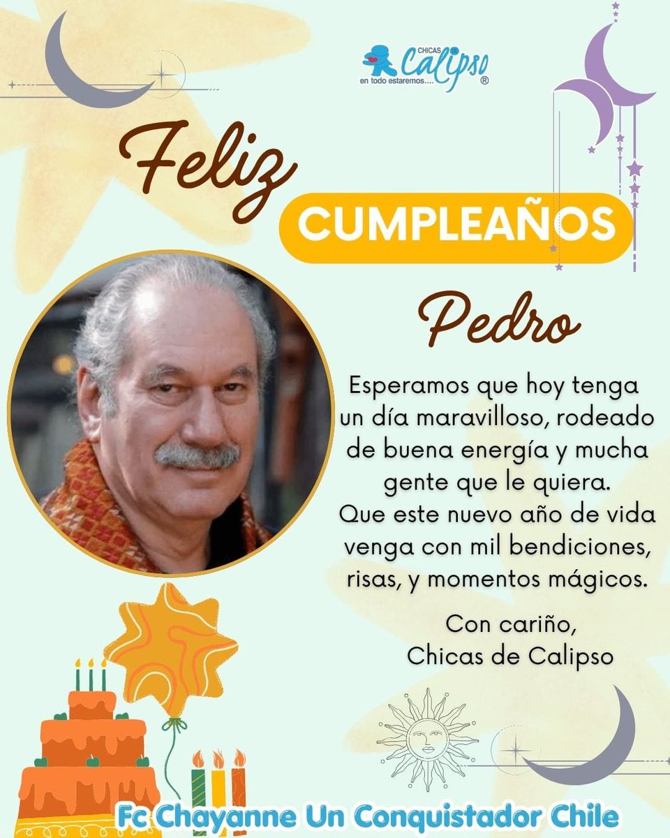 CHICASDECALIPSO's tweet photo. ✨ Feliz cumpleaños #Pedro✨🎂 @pedroengelb Que este nuevo ciclo llegue con fuerza, claridad y buena energía. Que el universo abra los caminos que están destinados para usted, que su intuición guíe cada decisión y que nunca te falte protección, abundancia y propósito. Que dejes atrás todo aquello que ya cumplió su misión y recibas con confianza lo nuevo que la vida tiene preparado para usted. 🌙🔮 Que sus pasos estén acompañados por luz, sabiduría y poder interior. Feliz vuelta al Sol. Que este año sea de grandes transformaciones y bendiciones. ✨ Afectuoso saludo desde #AricaHastaPuertoWilliams 
#FcChayanneUnConquistadorChile 
@CHAYANNEMUSIC 🎊🎉🤗🎊🎉