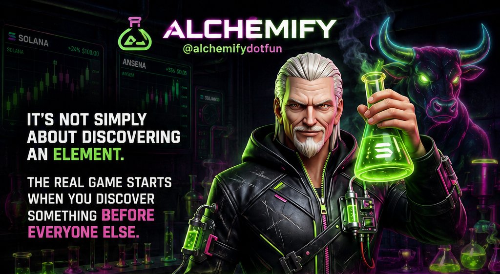 FestiCeleb's tweet photo. Something I find genuinely interesting about @alchemifydotfun 🧪👀

It’s not simply about discovering an element. ⚗️

The real game starts when you discover something before everyone else. 🧠⚡

🔹 Combine elements to uncover hidden recipes 🧪🧩
🔹 Be first to discover a new element 🏆
🔹 Secure the Patent 📜
🔹 Earn when other players use your discovery 💰
🔹 Collect the Card tied to that element 🃏
🔹 Trade your Cards & Patents 🔄

That creates a fascinating loop:
🧪 Discovery → 📜 Ownership → ⚡ Usage → 💰 Rewards

The wild part? 👀

You’re not only playing the game.
🏆 You are competing to discover the things everyone else will eventually use.

The laboratory is open. 🧪🐂

$ANSEM ⚫️🔥
Game: https://t.co/QgGl2CbJPm
Discord: https://t.co/syPEGoKmFP
X: @alchemifydotfun