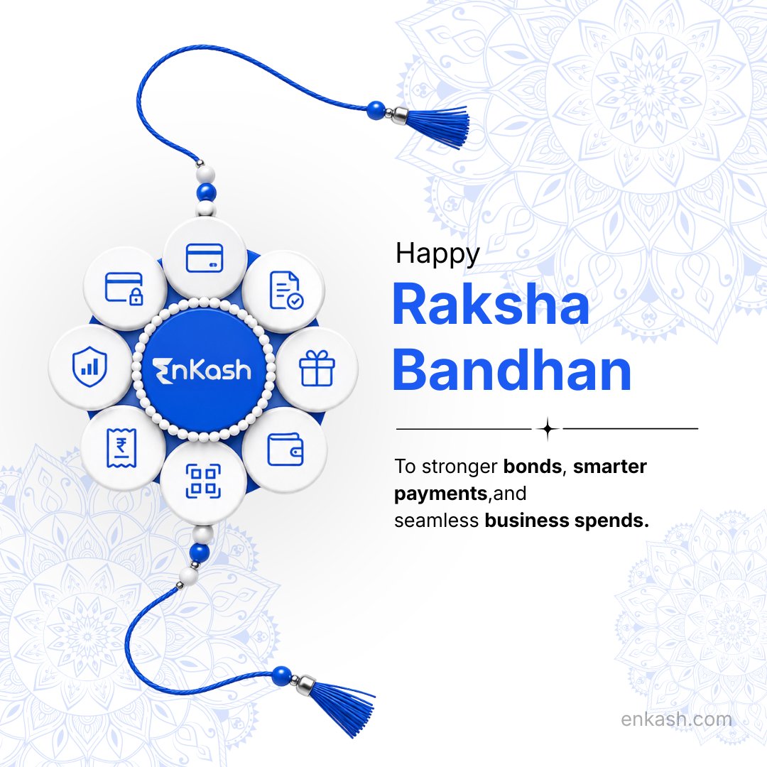 EnKashBusiness's tweet photo. A bond that’s strong.
Payments that are smart.
Spends that are seamless. 💙
That’s our kind of Rakhi.
Happy Raksha Bandhan from EnKash!
#enkash #rakshabandhan #smarterpayments #seamlessspends #paymentgateway #expensemanagment #multiwalletcard https://t.co/luK4otwYVm