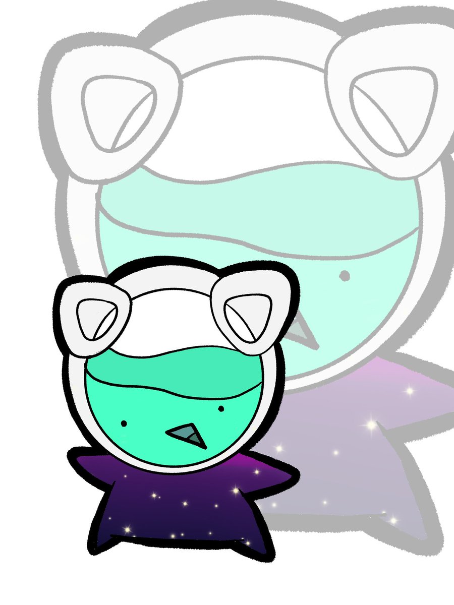 BlayTimeArt's tweet photo. I’m glad people liked and saw the connection with the ‘galaxy people’ x Starlight club concept (feel free to use them however lol), so here’s my OC rendition.
Can’t wait to see the kitten mascots that Hiiragi is cooking up!!!! 
#hiiragillust https://t.co/IyrkQlCHxy