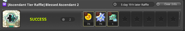 ManThien_Nice's tweet photo. Raffle luck went from god-tier 2 weeks ago to ice cold this week 😅 
Silver lining: ran Lomien with a team of 5 and still snagged 2 boss raffle rounds. I'll take it 🐢
#msu #maplestoryN #bucc #DailyMSU https://t.co/CGM2jecryl