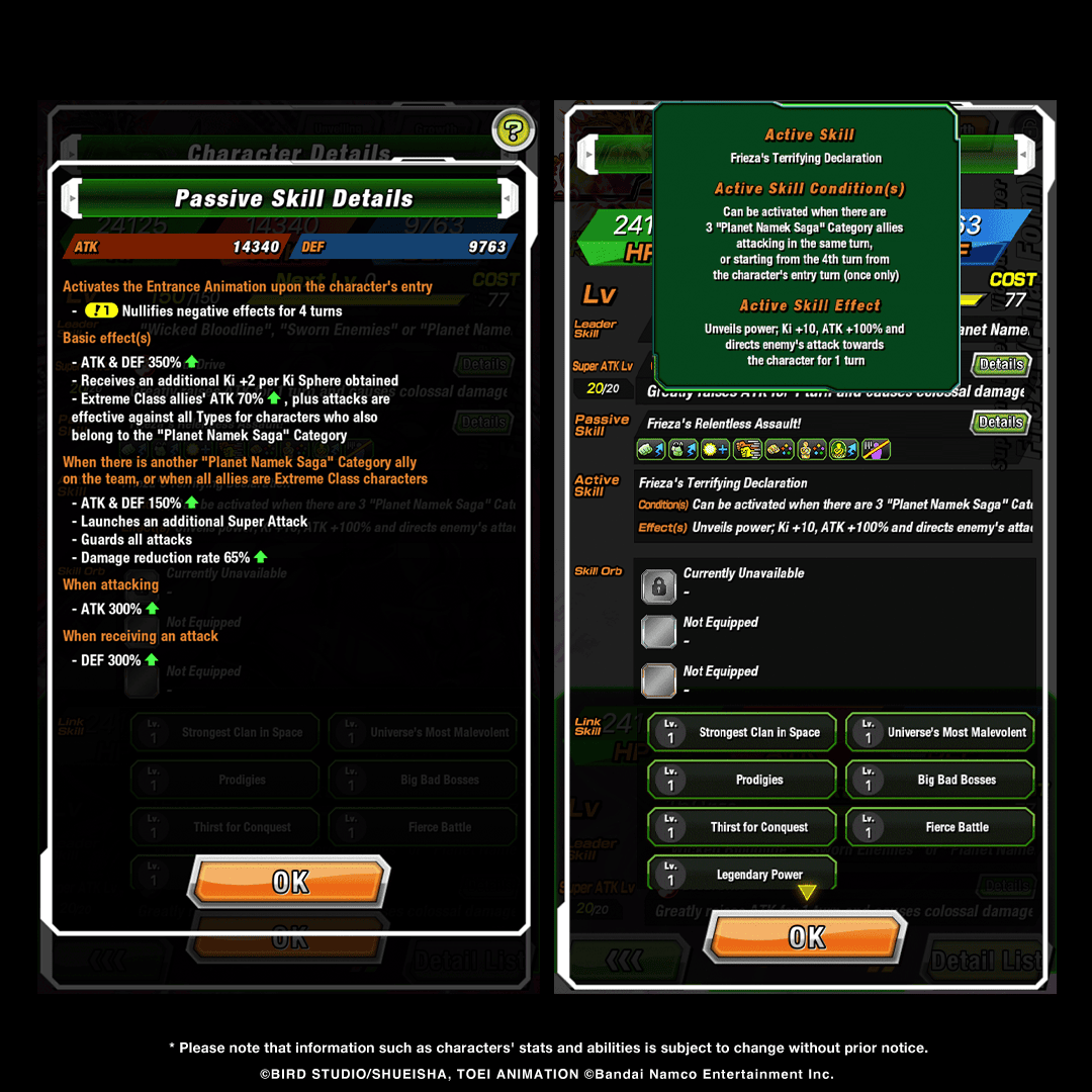 dokkan_global's tweet photo. First-hand information on LR [Supreme Ruler's Vicious Power] Frieza (Final Form)'s stats! (1/2) https://t.co/zC6zVo5zNb