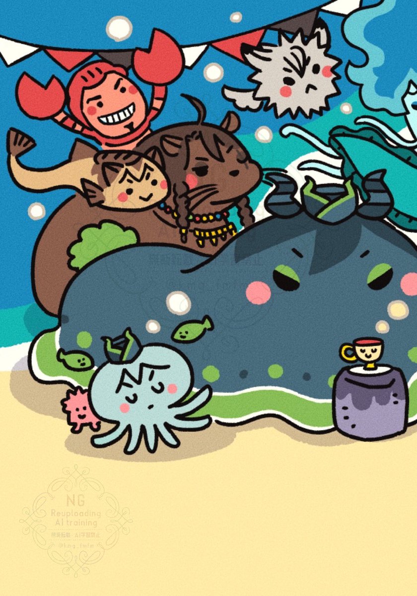 kmg_fmfm's tweet photo. 絵本⋈ウミガメくんとハナダイくんから。

(🦈くんが呼ぶ名前で海洋生物化) https://t.co/XLPwTjUqYQ