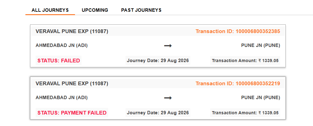 pundrikax's tweet photo. @IRCTCofficial @RailwaySeva I tried to book the Tatkal ticket, It has deducted the money but did not book the ticket.
Please let me know how I will get the money refunded? https://t.co/3ARB0csUrK