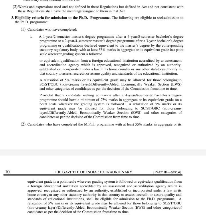 SandeepKumm3qp's tweet photo. @UnivofDelhi @ugc_india @EduMinOfIndia @PMOIndia
 Notice 27.8.26 says 7.5 CGPA for UR/OBC/EWS &amp; 7.0 for SC/ST. This violates UGC Reg. Clause 3(1) which mandates 5% relaxation for SC/ST/OBC/EWS/PwD. If UR=7.5 then OBC/EWS must be 7.0. Please issue corrigendum. https://t.co/0isSoSYjst