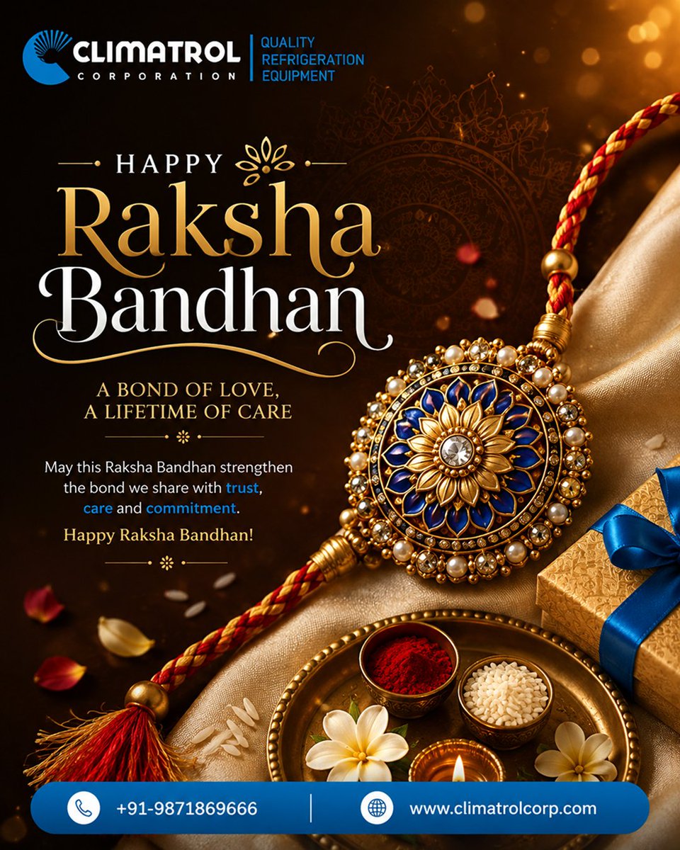 Climatrol_in's tweet photo. May this Raksha Bandhan bring happiness, prosperity, and countless cherished moments to you and your loved ones.

Happy Raksha Bandhan from Climatrol Corporation! 💙

#HappyRakshaBandhan #RakshaBandhan #ClimatrolCorporation #Trust #Care #Commitment #TogetherWeGrow https://t.co/qi0wobnIV9