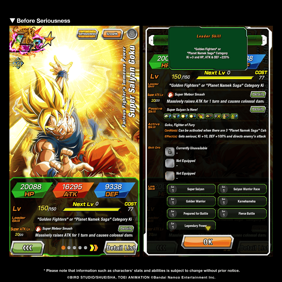 dokkan_global's tweet photo. First-hand information on LR [Furious Fighter's Immense Power] Super Saiyan Goku's stats! (1/2) https://t.co/MsRp475PXR