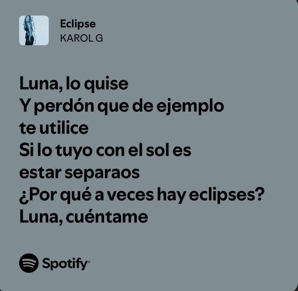 ColombiaKarolG's tweet photo. Eclipse - Luna cuéntame 🌘 https://t.co/JdUKnM9k8W
