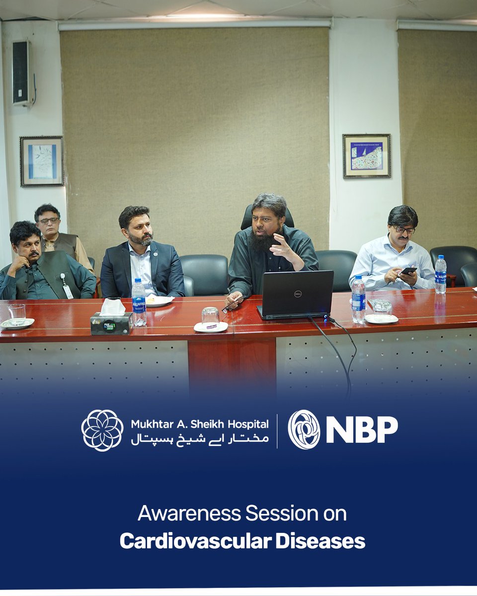 mashospitalx's tweet photo. An insightful Cardiac Health Awareness Session was conducted for the employees of National Bank of Pakistan, led by Dr. Tariq Abbas, Consultant Cardiologist, MASH.

#MASHCares #CardiacHealth #HeartHealth #HeartDiseasePrevention #NationalBankOfPakistan https://t.co/wOH3fzs4Fk