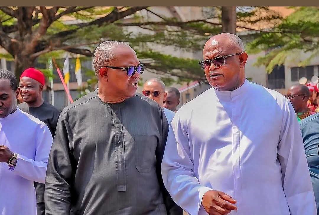 PO_GrassRootM's tweet photo. Incoming President Peter Obi and his brother, Rev. Fr. Fabian Obi.
Some candidates can’t relate. They simply don’t have family like this https://t.co/ArEkCFWlLA