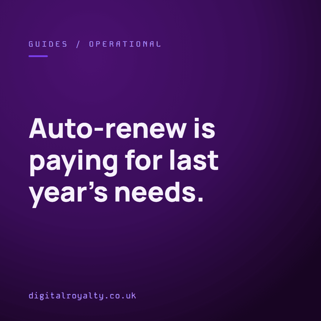 digitalxroyalty's tweet photo. Auto-renewing a contract you haven't looked at isn't efficiency. It's paying for what you used to need.

https://t.co/eGJe6RbmmP https://t.co/cAJena8x8Z