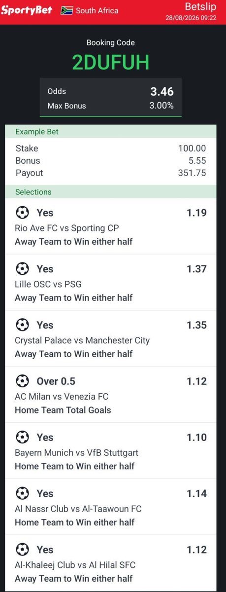LeswiiSwaMina's tweet photo. Small ODDS-ON MATTER 🍏🫰

BOOKING CODE : 2DUFUH

Cooked 🤯💥💥 https://t.co/cHO169uYvi