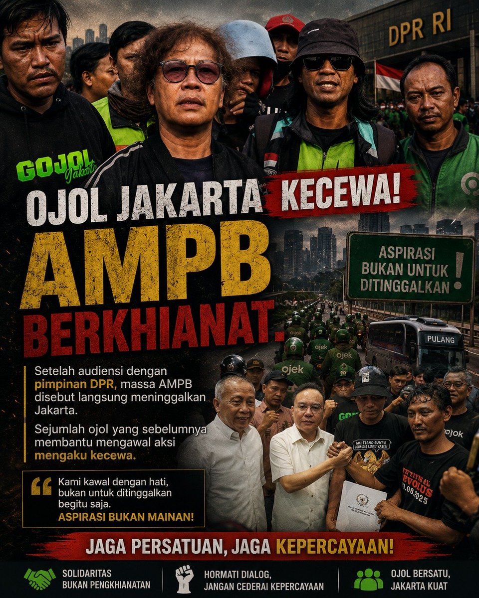 ViralTapiValid's tweet photo. Ojol Jakarta Kecewa https://t.co/4ZSFras3pM