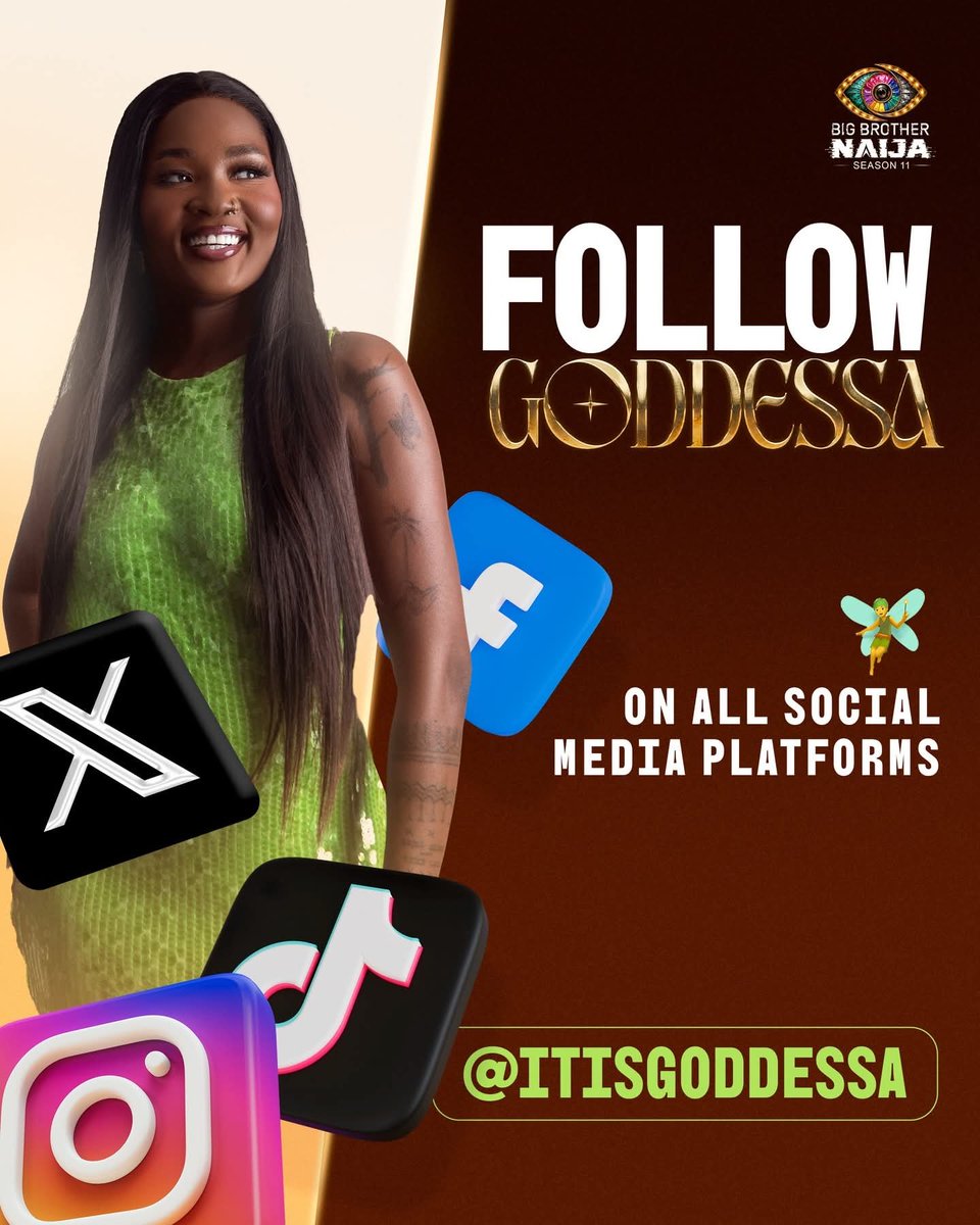Taghandler001's tweet photo. Every convo, every trend, every moment.
It all leads back to GODDESSA 🤎🧚 
She keeps us talking. She keeps us glued.
She’s the MAIN reason the TL moves 😉
Kindly follow on all socials🙏

Tags for today:
UNSTOPPABLE GODDESSA 
NO GODDESSA NO CONTENT  
#GoddessaOkechukwu  
#BBNaija https://t.co/449W8Wlbyn