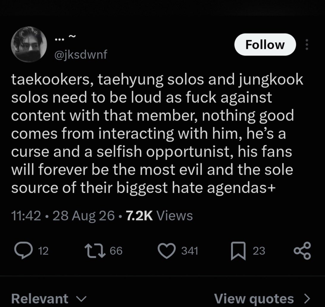 pajamanim's tweet photo. why did she say taekookers three times https://t.co/V7Wo057u40