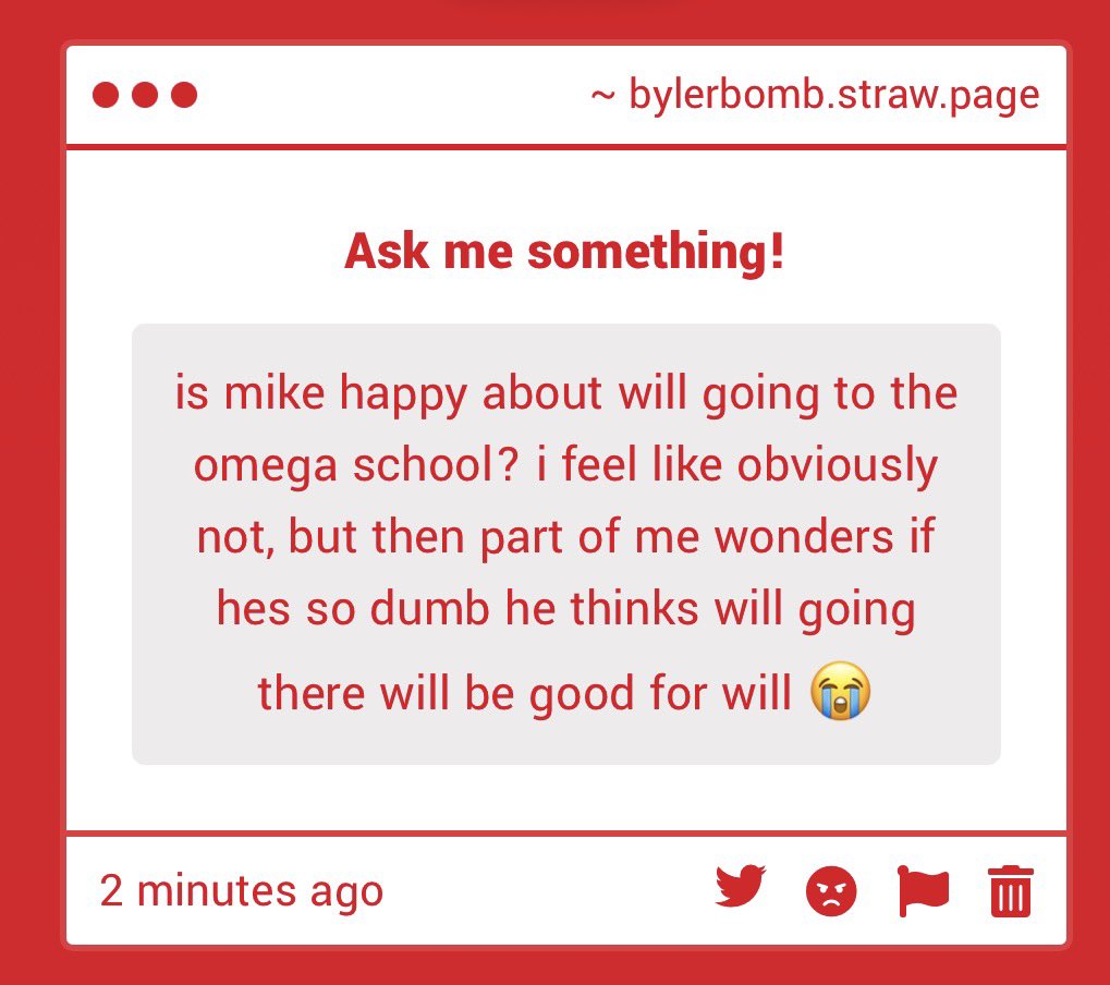 bylerbomb's tweet photo. You guys are so curious about this arc I love it because I'm super excited to write more for it!! (Already have some scenes written)

For the most part no, he is not happy about it. But there is a ✨mystery✨ factor that will force both Mike and Will to comply :) https://t.co/hy98hEngWo