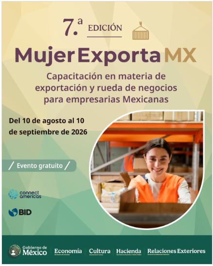 ConsulMexMIL's tweet photo. 📢 ¡Convocatoria abierta: Mujer Exporta MX 2026!
Una gran oportunidad gratuita para empresarias mexicanas que buscan fortalecer su negocio y llegar a nuevos mercados internacionales. https://t.co/EAgI4EWvrE