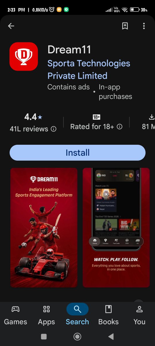 NitinX1994's tweet photo. 7 साल पहले install किया था.aaj पहली बार uninstall किया हू. उमीद हैं dream11 cash reward k sath वापस आयेगा.bye bye https://t.co/vXfkLVN3BH