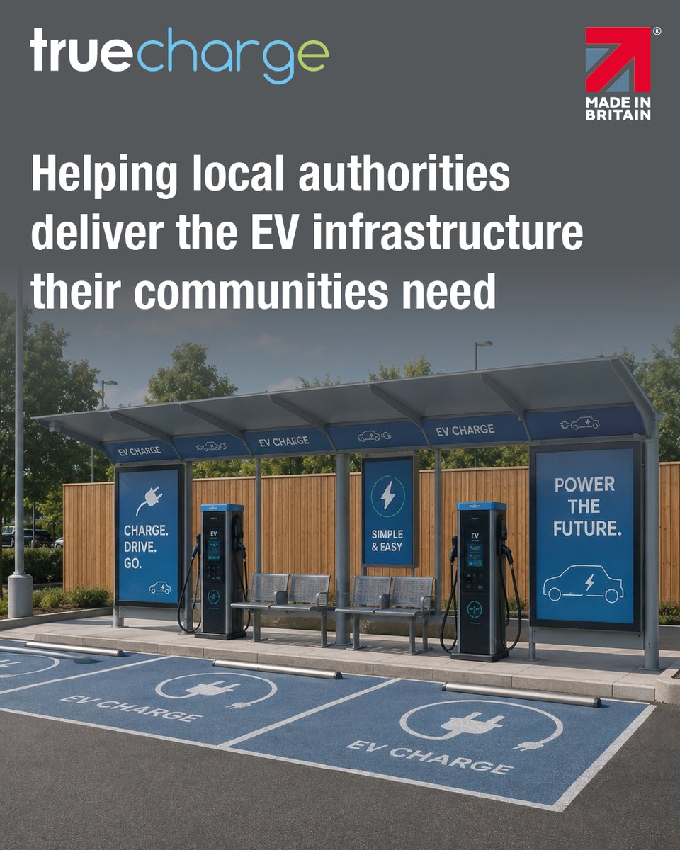 Truechargeuk's tweet photo. As #EV adoption accelerates, councils need reliable, accessible charging infrastructure.
trueCharge delivers EV solutions from design & UK manufacturing to installation & maintenance, supporting cleaner transport & #NetZero goals.
https://t.co/AWHqPnpD3f
#EVInfrastructure https://t.co/IrEaQzvVVU