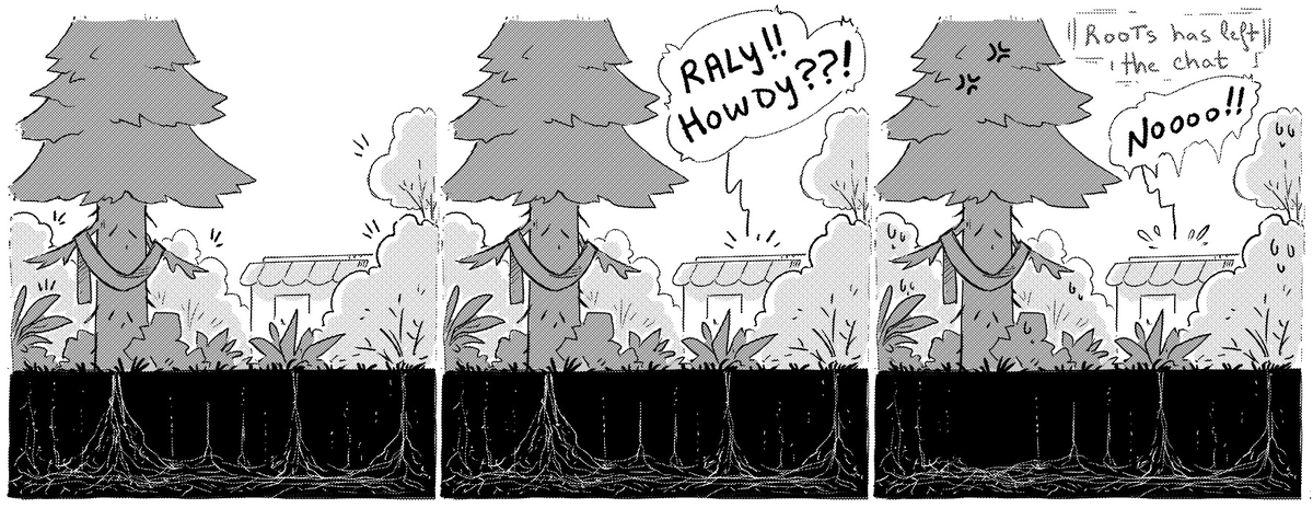 AllesiaTheHedge's tweet photo. Plants communicating and supporting each other.. aaaahhh yesss need more of this lore!! 
Gimme-Gimme! 😭😭
(1/2) https://t.co/obYWstfi9c